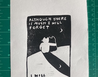 As time goes by - Original block print by MONOPPONOM