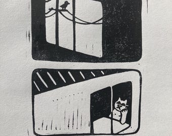 I wish to be you - Original block print by MONOPPONOM