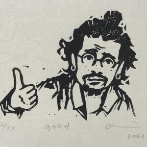 Good - Original block print by MONOPPONOM