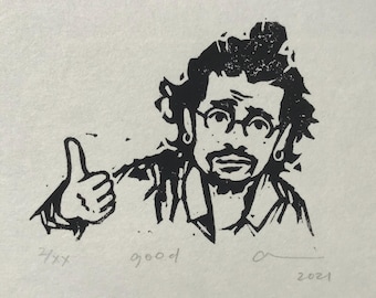 Good - Original block print by MONOPPONOM