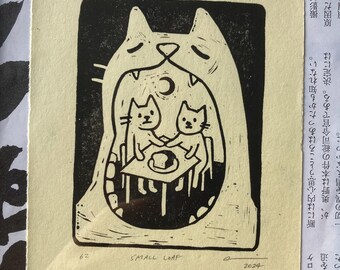 Small Loaf - Original block print by MONOPPONOM