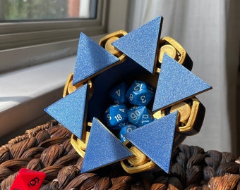 Mechanical Dice Box - Blue and Gold