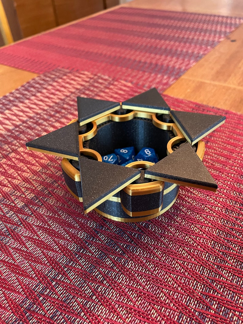 Black and Gold Mechanical Dice Box image 2