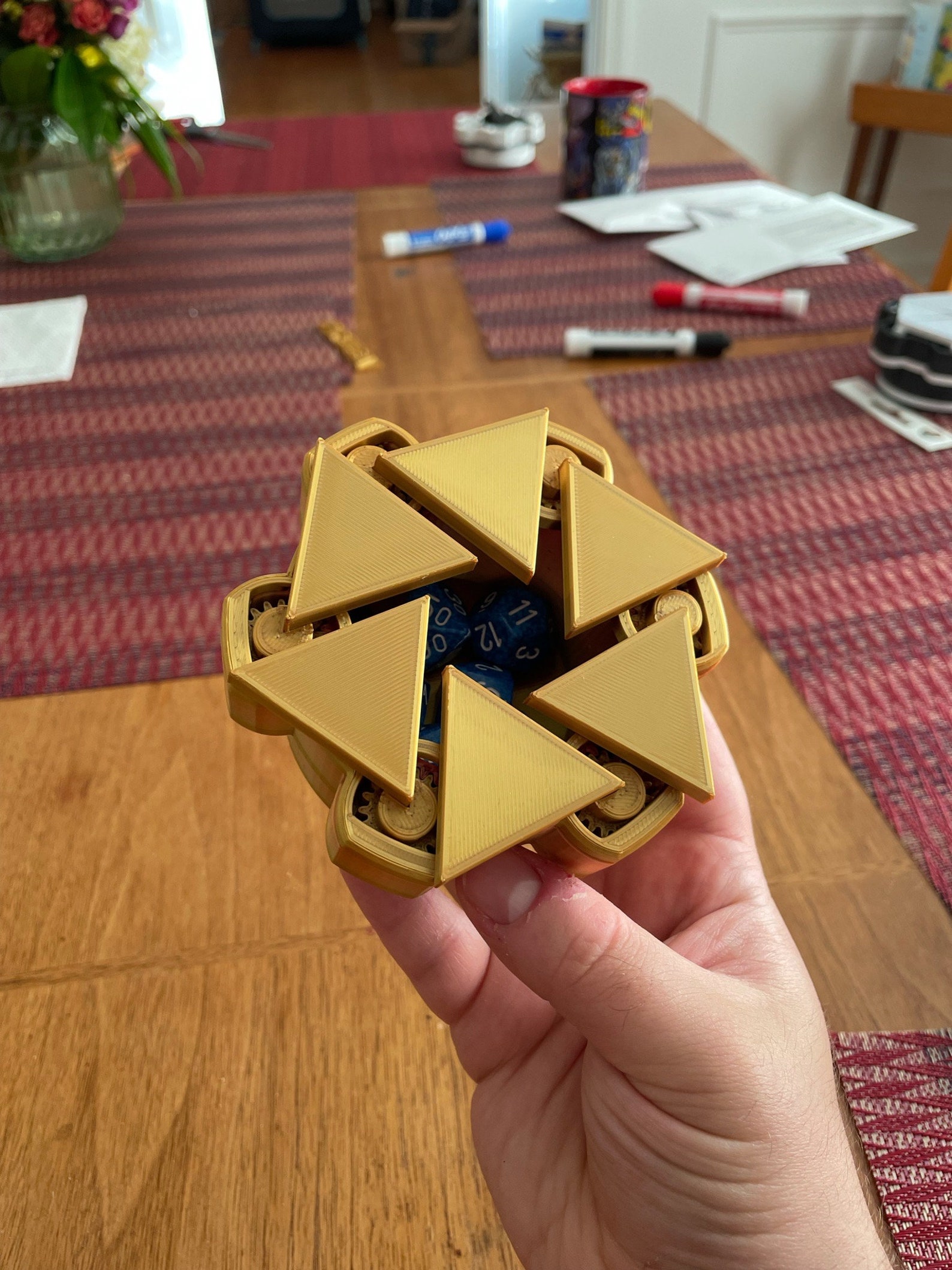 Gold Spinning Mechanical Dice Box Etsy