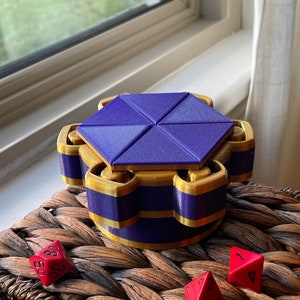 Mechanical Dice Box Purple and Gold image 4