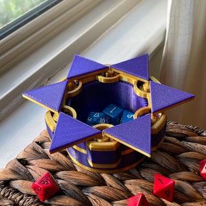 Mechanical Dice Box Purple and Gold image 3