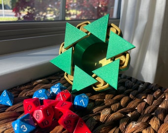 Mechanical Dice Box - Green and Gold