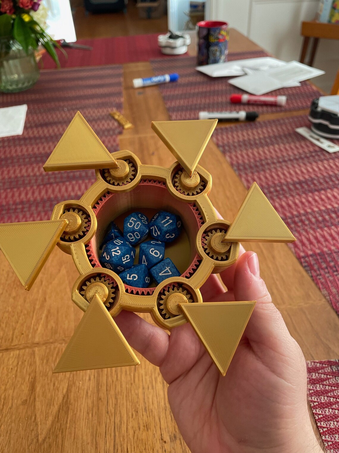 Gold Spinning Mechanical Dice Box Etsy