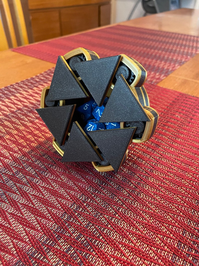 Black and Gold Mechanical Dice Box image 1