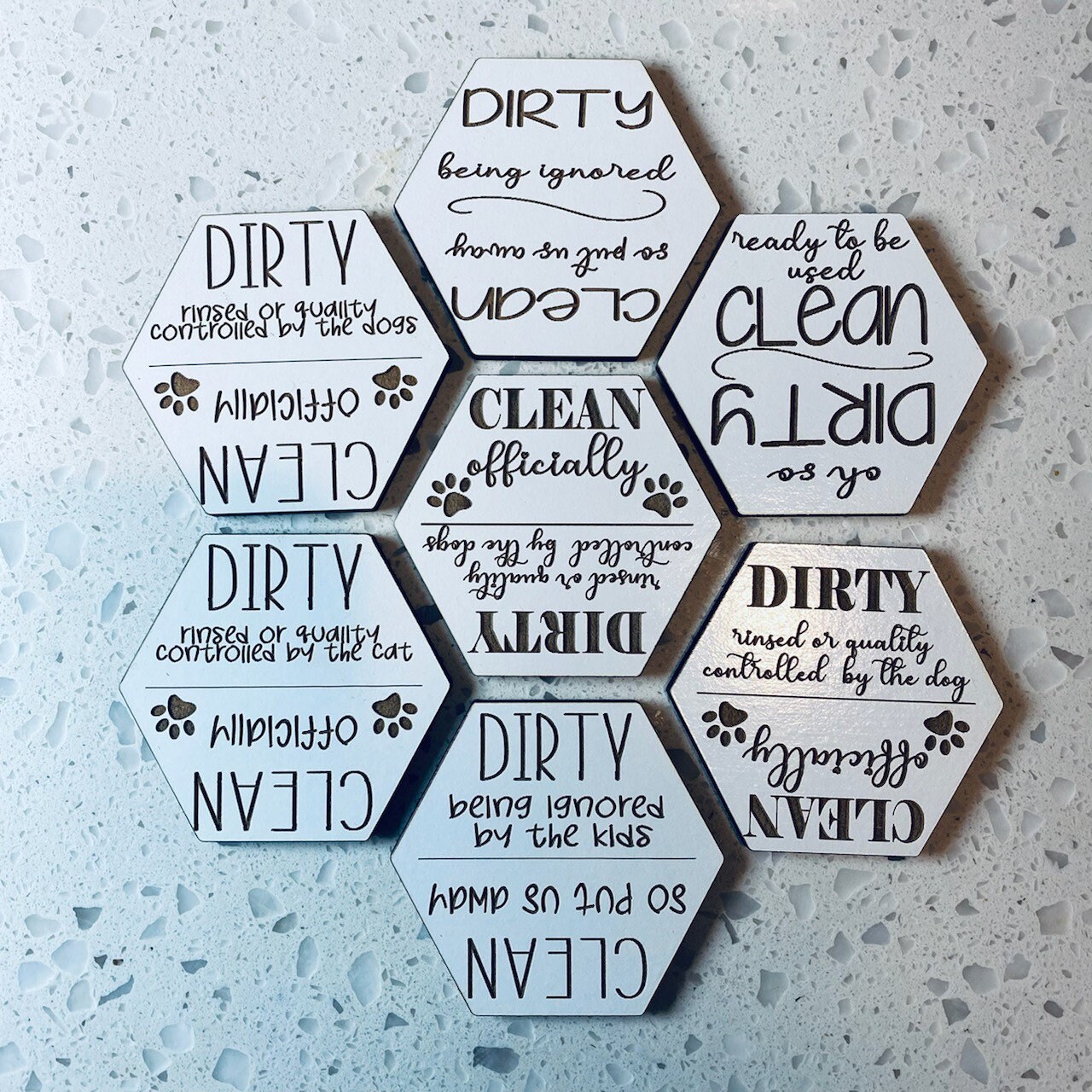 Dishwasher Humor Clean/dirty Pet/kids/other Phrase Options 13