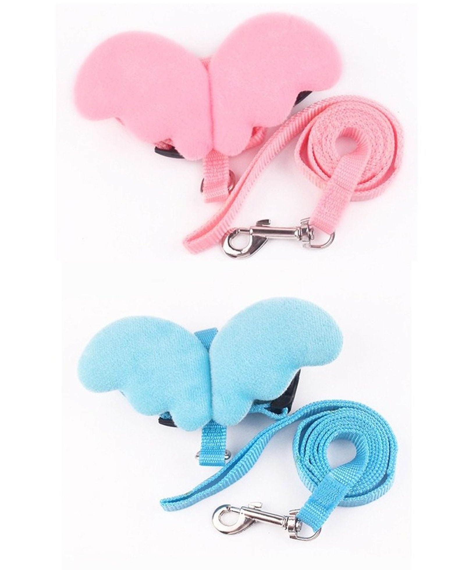 Dog Cat Pet Angel Wings Leash Harness Set Pink And Blue Pack Etsy