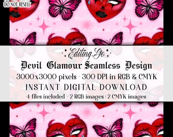 Devil Glamour Airbrush Y2K Style Seamless