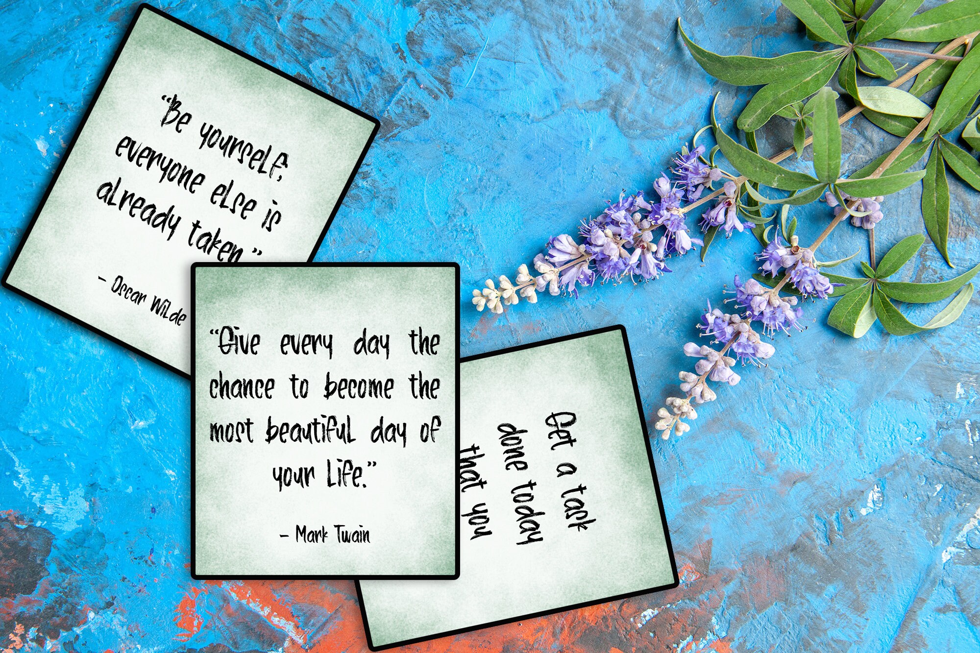 Printable Motivational Card Set with quotes and practices | Etsy