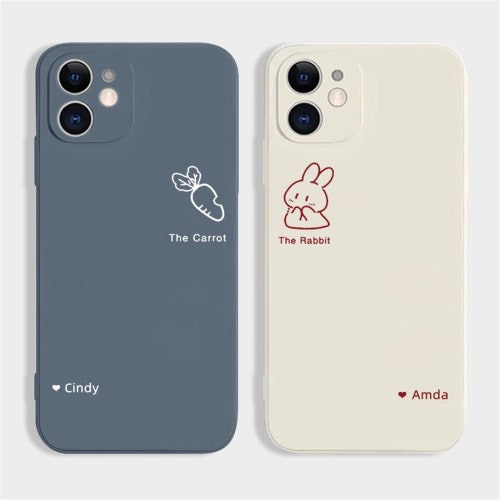 Personalized Carrot Rabbit Kawaii Silicone Couple Phone - Etsy