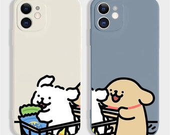 Funda para iPhone 17, funda personalizada para pareja de perros en el supermercado, funda para iPhone 17, 15 Pro Max, funda para iPhone 13, 16, 17 Pro, iPhone XS, XR SE
