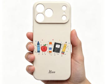 Retour à l'école coque pour iPhone, coque pour iphone design chemise d'enseignant, coque pour iPhone 17 Pro Max, coque pour iPhone 16 15 14 13 Pro Max