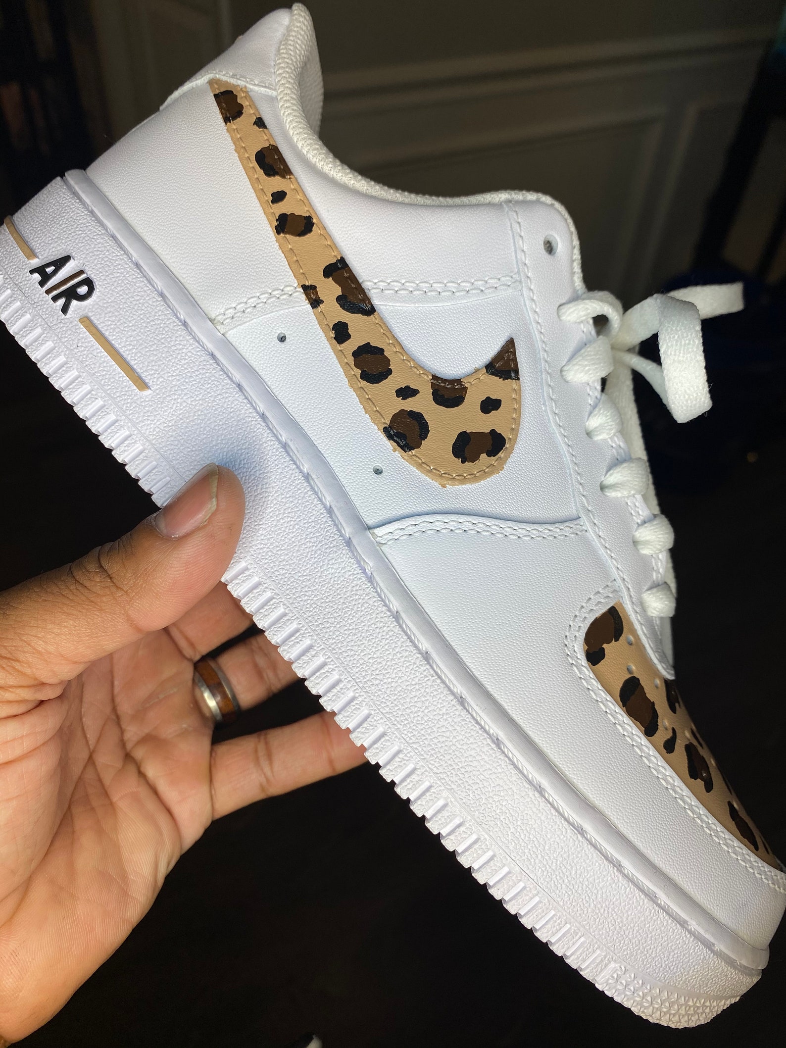 Leopard print Nike Air Force ones | Etsy