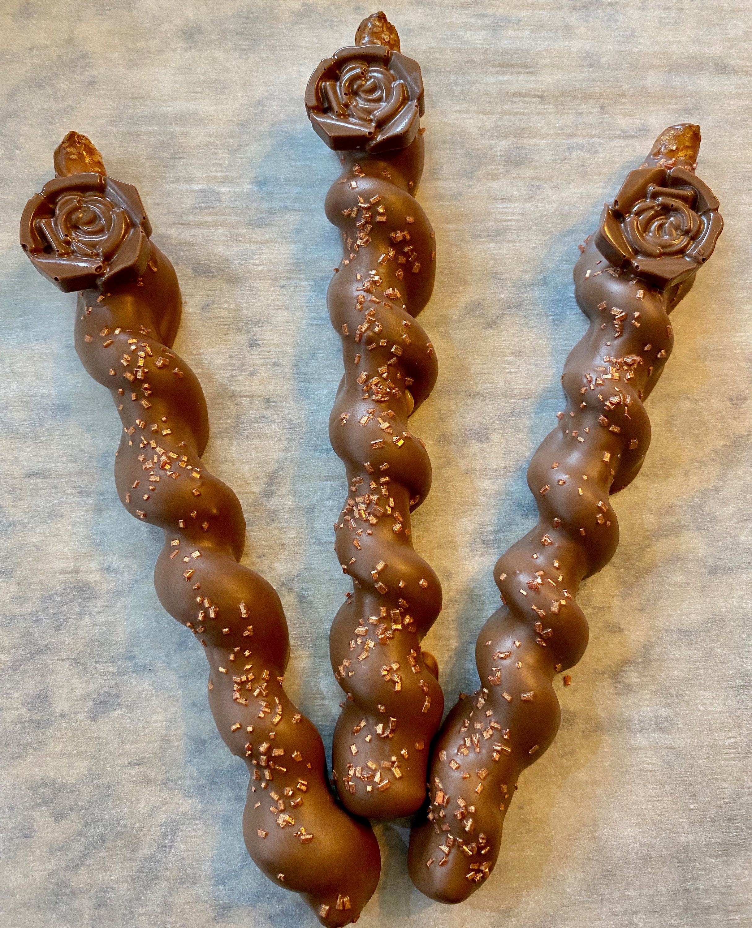 LV Louis Vuitton Chocolate Covered Pretzels with Caramel Swirl Treats - The  Brat Shack Party Store
