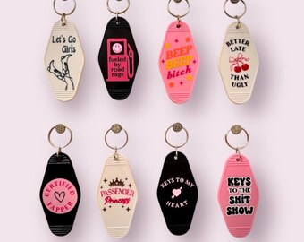 Vintage Motel Inspired Funny Keychain, Gifts For Friends, Gifts For Girls