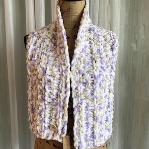 Hand Knitted Cozy Winter Scarf, Super Bulky Yarn, Soft Touch, Machine Washable, Handmade Unique Scarf