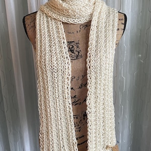 Hand Knit scarf, Extra Long Acrylic Blend Fashion Accessory