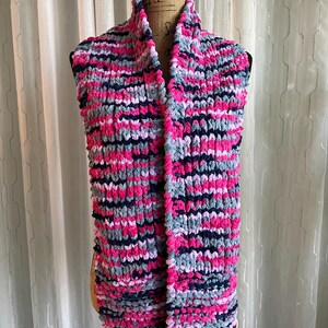 Hand Knitted Cozy Winter Scarf, Super Bulky Yarn, Soft Touch, Machine Washable, Handmade Unique Scarf