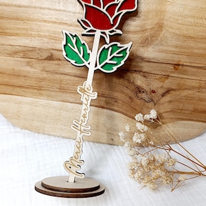 Wooden rose: gifts for teachers, nanny, ATSEM, AVS, director, etc. - end of school year gift ideas - thank you teacher gifts