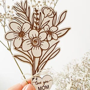 Ramo de flores para ofrecer - Regalos de Navidad para ofrecer a mamá, abuela, tía, maestra - creaciones artesanales de madera personalizables