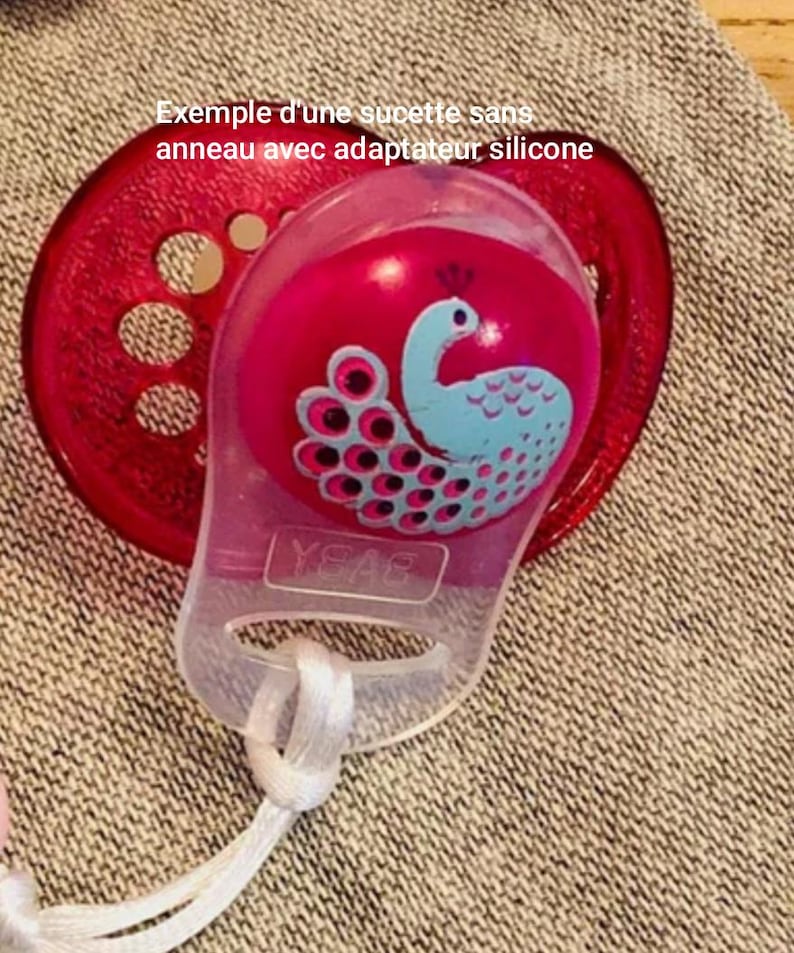 Personalized Silicone Pacifier Clip Lotus FLOWERS Old Pink Pale Pink