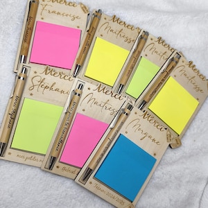 Portabolígrafos personalizado – Regalo corporativo – Accesorio de oficina personalizado – Bloc de notas con bolígrafo – Regalos personalizados