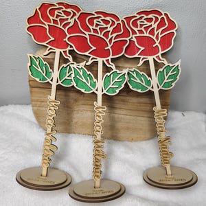 Rosa de madera: regalos para profesores, niñeras, ATSEM, AVS, director, etc. - ideas de regalos de fin de curso - regalos de agradecimiento para profesores