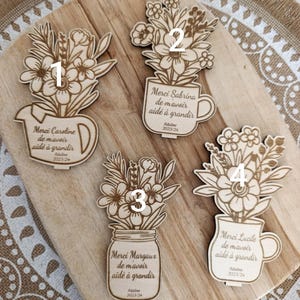 Imán - imán - regalos personalizados para ofrecer - imán para nevera - maceta personalizable con el texto de su elección - ATSEM abuela, etc.