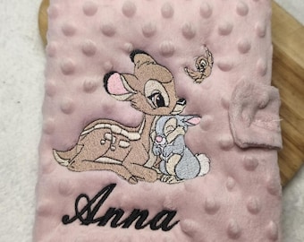 Protège carnet de santé Bambi panpan  personnalisé brodé avec prénom - broderie pour bébé et enfants - idées cadeaux Noël créations