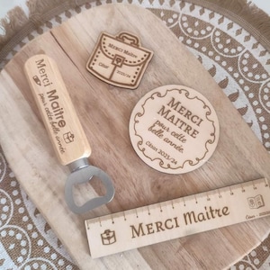 Caja con imán, marcapáginas, regla y posavasos - regalos de fin de curso - regalos de Navidad - ideas de regalo para niñera o profesor