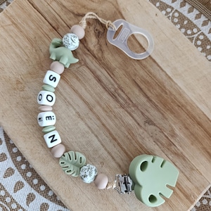 personalized silicone pacifier clip DINOSAURE - dino pacifier clip - personalized baby gift - pacifier clip baby gift ideas