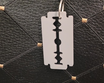 Razor Blade Necklace in Stainless Steel Punk Pendant Rock 