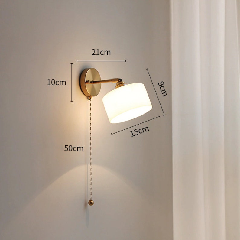 Milk Glass Wall Lamp Plug in Wall Sconce Milk Glass Lamp Etsy