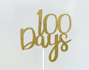 100 Days Cake Topper | Personalized 100-Day Celebration Decoration | Milestone Party Keepsake