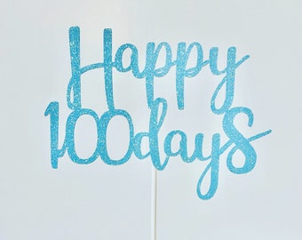 100 Days Cake Topper | Personalized 100-Day Celebration Decoration | Milestone Party Keepsake