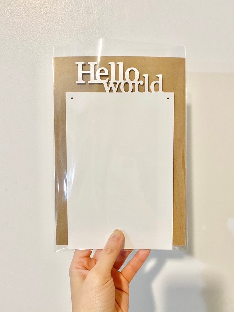 "Style 1 + HelloWorld" in White Premium cardstock