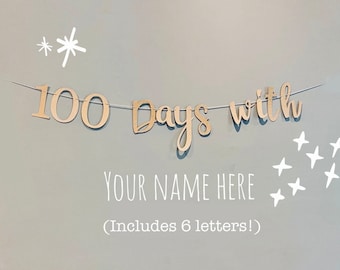 Custom Happy 100 Days Banner | Baby Milestone Celebration Banner | Custom Baby Party Decoration
