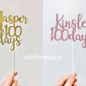 Custom Happy 100 Days Cake Topper | Custom 100 Days Cake Topper | 100 Days Celebration | Baby 100 Days Decoration | 100 Days Cake Topper