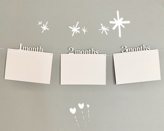 1st Birthday Photo Banner | Baby First Year Monthly Milestone Banner | Keepsake Birthday Party Decor