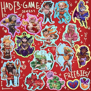 Hades Game Chibi Stickers I Holo Sparkle I Glossy I Waterproof I Zagreus I Thanatos I Megaera I Cerberus I