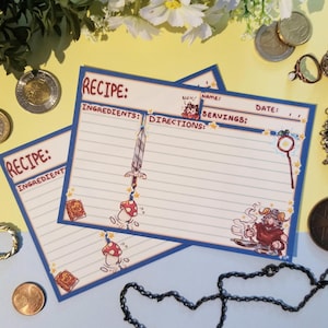 Dungeon Dwarf-receptenkaartenset I 4 x 6 I Standaardformaat I Bakken I Cadeau I Kousvuller I Anime