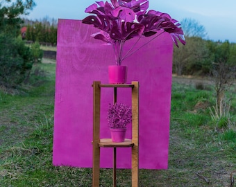 Bloemenstandaard zeshoekig, twee planken, 25x60cm, modulair