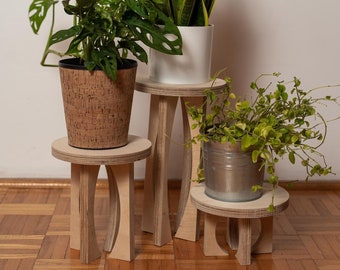 Kwietnik / podstawka na rośliny / Plant stand 3 sizes / plant pot stand / plywood solid plant pot riser / wood plant stand / eco plant stand