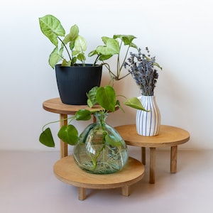 Pflanzenständer 3 Größen / Pflanzenständer 3 Höhen 30 cm Sockel / Pflanzenständer / Blumenständer aus Holz