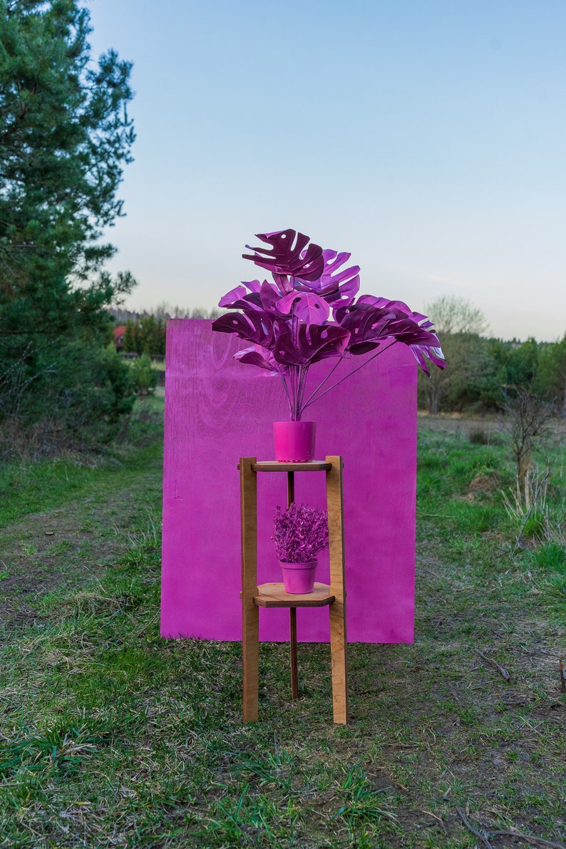 Hexagon flower stand, two shelves, 25x60cm, modular image 2