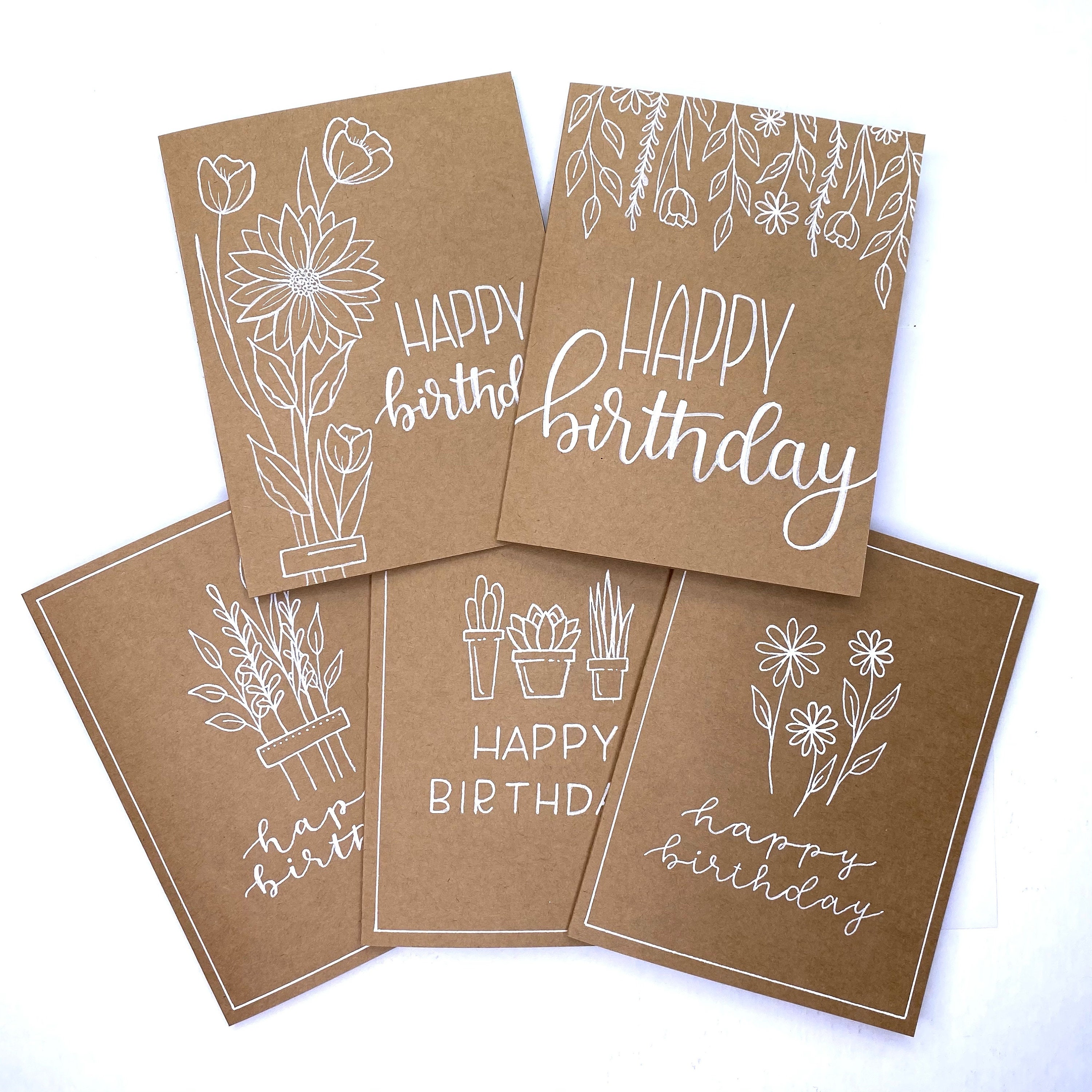 Kraft Paper Cards Etsy Canada